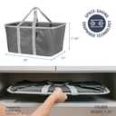CleverMade Collapsible Laundry Tote 2-Pack (50L) Foldable Carry-All Storage Bin for Laundry, Car Trunk, RV, Dorm & Home Organization - Charcoal