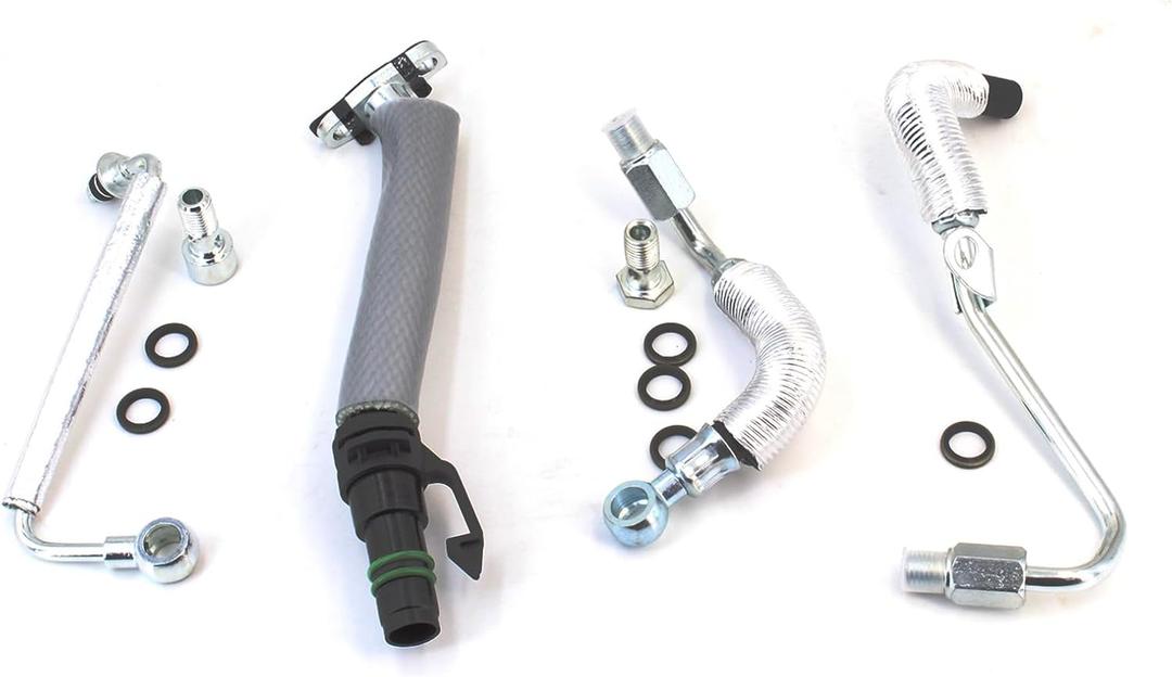 4PCS Turbo Oil Return Drain Line and Oil Feed Pipe Kit Compatible with Chevy Cruze Sonic Trax & Buick Encore 1.4 L4 55568031 55592600 25198546 55567067 55587854