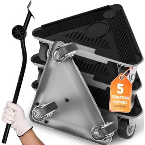 Furniture Movers with Wheels & Lifter Kit, Furniture Dolly Heavy Duty, Moving Appliance Gliders for Sofa Fridge Washing Machine (Heavy Duty)