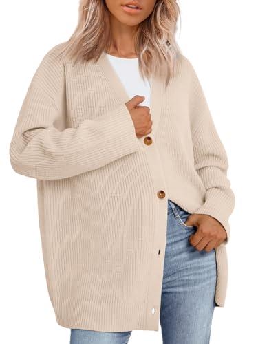 Libsorge Womens Oversized Lightweight Sheer Button Front Cardigan Spring Summer Fall 2025 Trendy Ladies Dressy Casual Outfits Solid Ribbed Knit Long Sleeve Thin Sweater Yellow M