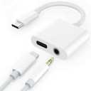 USB-C Headphone Adapter Earphone 3.5mm Jack Compatible with Samsung Galaxy Tab S9 FE/S7 FE/S9 FE Plus, Type-C Charger Port Splitter Mic Support Hands-Free Headset Adaptor