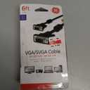 GE SVGA Cable, Video, 6 Foot Cable, VGA, Male to Male Connectors, Use for Projectors, Monitors, HDTVs, Computer, Graphics Card, Black, 33592