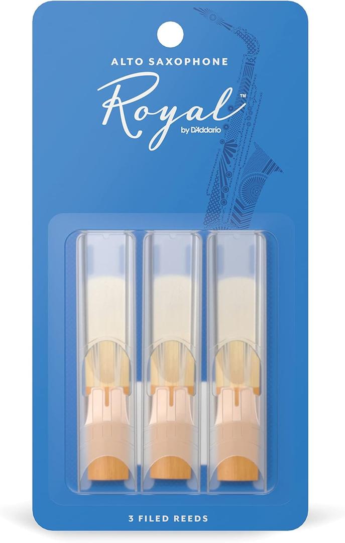 D'Addario Royal Alto Saxophone Reeds, Strength 3, Pack of 3 (Strength 3.0)