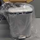 Cesun Small Bathroom Can with Lid-1.3 Gal, Outdoor Stainless Steel Garbage Can for Dog Poop with Anti-Slip Base, for Bathroom, Bedroom, Office, RV, Living Room, White