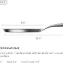 COOKER KING 9.5" Round Griddle Pan, 3-Ply Hybrid Stainless Steel Crepe Pan with Stay-Cool Handle, Non Stick & Non Toxic for Pancake, Eggs, All Stovetop & Induction Compatible, Oven & Dishwasher Safe