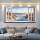 JUDASJART Canvas Wall Art For Living Room Wall Decor For Bedroom Office Wall Decoration Coastal Beach Landscape Painting Farmhouse Pictures Artwork Room Aesthetic Home Decor 20x40 In