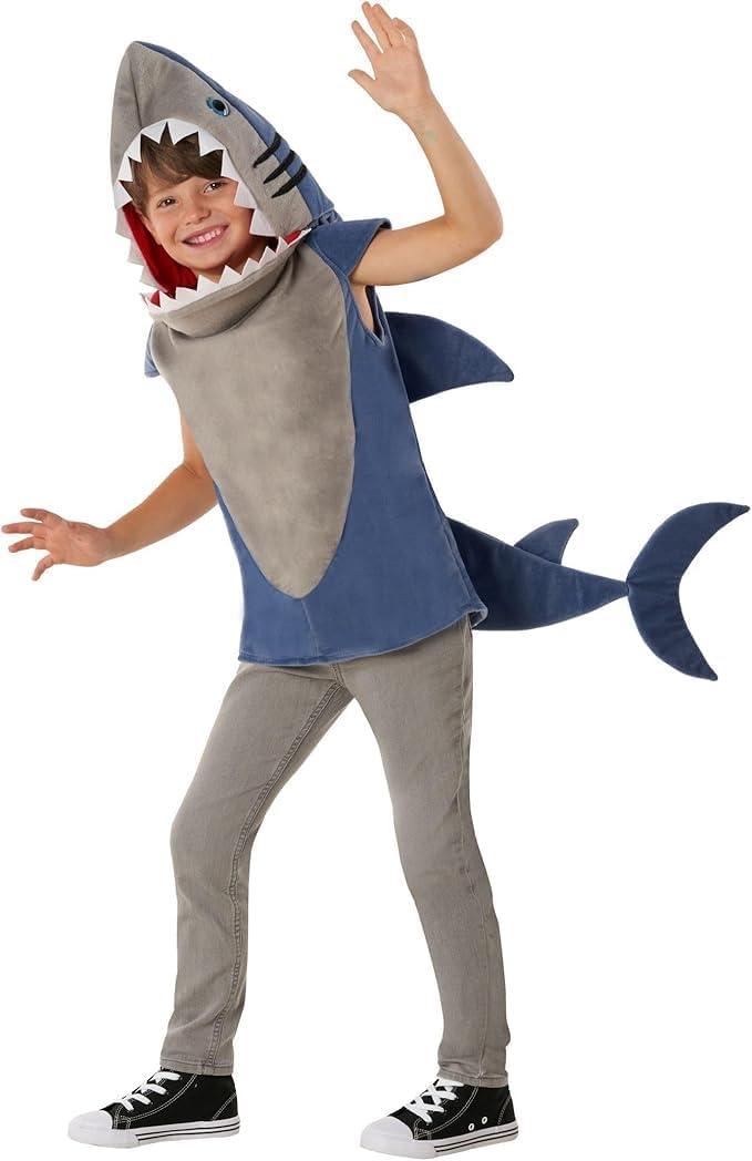 Morph Shark Costume Kids, Kids Great White Shark Costume, Boys Halloween Costumes (Large)