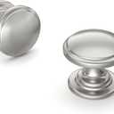 homdiy 10 Pack Brushed Nickel Cabinet Knobs Sliver Round Drawer Knob for Kitchen Cabinets Dresser Drawers Pulls Zinc Hardware Handle (Single Hole)