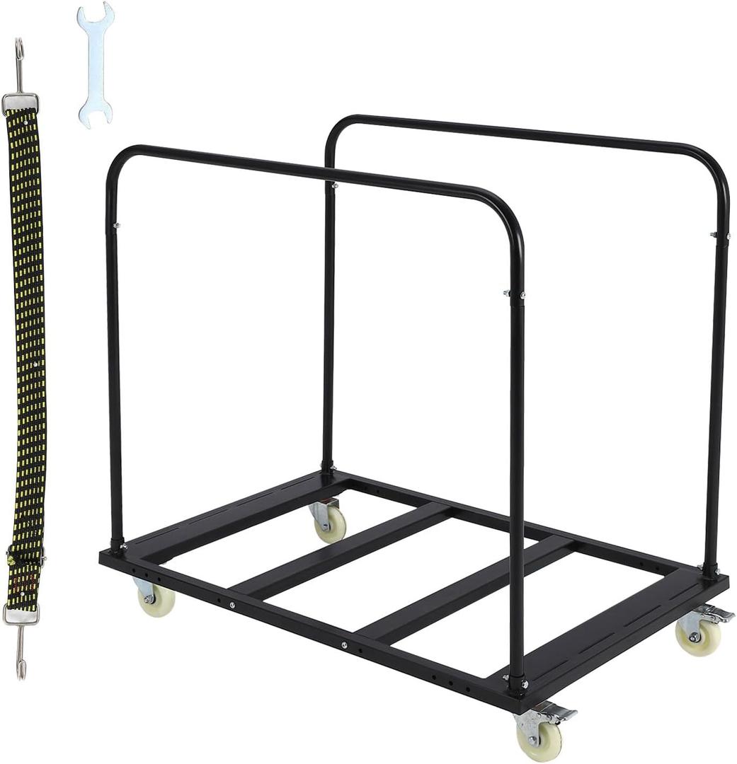 Folding Table Cart Rack, 1500 LBS Panel Dolly Cart with 5" Swivel Casters, 10 Table Capacity, Heavy-Duty Drywall Sheet Cart, Handling Wall Panel, Sheetrock, Lumber for Garage, Home, Warehouse