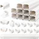 BEWAVE Mini Split Line Set Cover Kit, Decorative PVC Line Cover Kit for Mini Split Air Conditioners and Heat Pumps 3" Wx16.1' L (3"W 16.1Ft L)