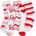 HONGTEYA Valentines Day GIfts Fuzzy Socks for Women Girls Cozy Soft Warm Winter Fluffy Slipper Socks Galentines Day Gifts (One Size, Red)