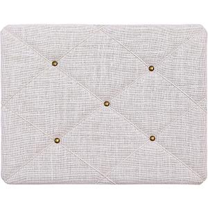 Wood Board with Linen 20x16 inch Bulletin Board Wall Decor Hanging Pin Wood Framed Display Bulletin Cork Picture Board Light for home School Office Bedroom (Vintage white, 20*16)