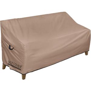 ULTCOVER Waterproof Outdoor Sofa Cover - Heavy Duty Patio Bench Covers 58W x 28D x 35H inch (Brown-30"deep)