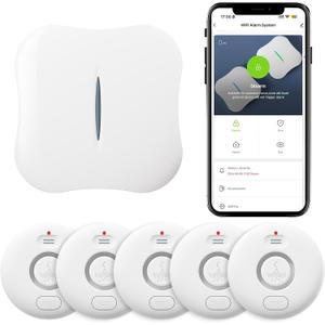WiFi Water Leak Detectors 5 Pack, 120dB Adjustable Loud Water Leak Sensor, Wireless Wi-Fi Water Leak & Drip Alarm, App Alerts, 5 Water Alarm Sensors & 1 Hub for Home Kitchen, Bathroom, Sink, Laundry WiFi Water Leak Detectors 5 Pack, 120dB Adjustable Loud Water Leak Sensor, Wireless Wi-Fi Water Leak & Drip Alarm, App Alerts, 5 Water Alarm Sensors & 1 Hub for Home Kitchen, Bathroom, Sink, Laundry