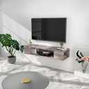 GHC Floating TV Stand, Wall Mounted Entertainment Center and Cabinet Shelf, TV Console with Storage, Media Console for DVD Player, Space-Saving Under TV Shelf for Bedroom, Living Room (Grey), 11.8D x 39.4W x 7.1H in