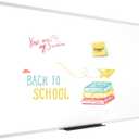 VIZ-PRO Dry Erase Board/Whiteboard, 60 x 36 Inches, Wall Mounted Board for School Office and Home