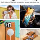 3-in-1 Detachable Wallet Case for iPhone 16 Case, fits for MagSafe,Adjustable Kickstand Card Holder,Strong Magnetic Leather Case with Screen Protector (Caramel, IP16-6.1inch)