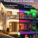 100FT Permanent Outdoor Lights for House, RGB LED Waterproof Smart Eave Lights Outdoor House Decor with Smart APP Remote Control, Outside Eaves Lighting for Holiday, Christmas, Roof, Party, Daily