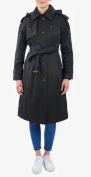 London FogWomen's Hooded Belted Maxi Trench Coat size L