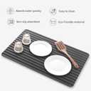 Stone Drying Mat for Kitchen Counter,Wavy Dish Drying Mat Instant Water Absorption,Fast Dry,non-slip,Heat-Resistant,Large Stone Drying Mat for Dishes and More (dark grey, 23.6*15.3in)