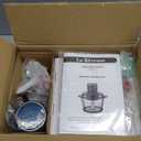 La Reveuse Food Processor,Electric Food Chopper with 7-Cup (1.7L) Glass Bowl, 4 Bi-Level Blades for Chopping,Grinding,Mincing,Whisking,Meal Prep,300W,Blue