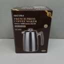 Secura French Press Coffee Maker, 50-Ounce, 304 Stainless Steel Insulated Coffee Press with Extra Screen