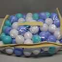 MoonxHome Ball Pit Balls for Toddlers, BPA Free Crush Proof Plastic Toy Balls for Ball Pit, Children's Pool Water Toys, Macaron Ocean Balls for Play Tent 2.15 Inch Pack of 100 (M-green&blue)