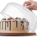 Acacia Wood Cake Stand with Acrylic Dome Lid, Cake Holder with Lid, Dessert Display Stand with Dome Cover, Charcuterie Boards for Cheese, Chips, Fruit, Cake Board, Cake Plate for Party, Wedding