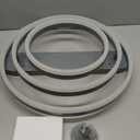 42" Retractable Ceiling Fan with Lights and Remote,Invisible LED Rings Fandeliers Modern Chandelier Ceiling Fans with 3 Color 6 Speed for Kitchen BedroomChrome