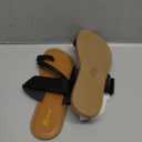 Women's Slide Sandals Slip On Flat Sandals Flip Flop Thong Sandals Casual Summer Shoes (7, Black)