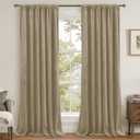 LAMIT Dark Taupe Velvet Curtains 84 Inch for Living Room, Thick Blackout Thermal Insulated Panels Room Darkening Country Decor Back Tab and Rod Pocket Drapes for Bedroom, 2 Panels, 52 x 84 Inch