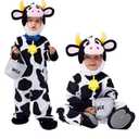Spooktacular Creations Unisex Baby Cow Costume Jumpsuit Outfit with Milking Bucket for Infant Child Boys and Girls Halloween Costume Cosplay, Trick or Treat Farm Party Dress Up (12-18 Months)