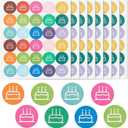 OLYCRAFT 2400Pcs/80 Sheets Planner Calendar Stickers Cake Stickers 0.5 Inch Colorful Cake Birthday Plan Sticker Calendar Sticker PVC Self-Adhesive Decals for Daily Plan DIY Scrapbooking