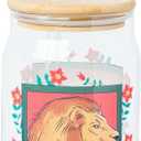Silver Buffalo Harry Potter Hogwarts Gryffindor House Crest Glass Jar Tumbler with Bamboo Lid and Glass Straw, 16 Ounces