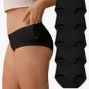 SHARICCA Womens Seamless Underwear No Show Hipster Panties Invisible Lightweight Nuage Bikinis Briefs Microfiber Pack, M