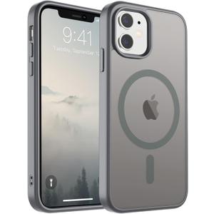 SUPFINE Magnetic for iPhone 11 Phone Case (Compatible with MagSafe) (Military Grade Drop Protection) Slim Translucent Matte Shockproof with Anti-Fingerprint Phone Case,Gray