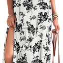WNEEDU Summer Dresses for Women 2025 Maxi Dresses Casual Collared V-Neck Sleeveless Sundresses Split Beach Vacation Outfits (XL)