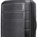 American Tourister Stratum 2.0 Expandable Hardside Luggage with Spinner Wheels, 24" SPINNER, Jet Black (24-Inch Checked-Medium)