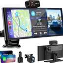 CarPlay Screen for Car Tablet Android Auto Smart Screen for Car, Portable Car Play with 3 Channel 3K Dash Cam,10.26 Wireless Display with FM Radio Stereo Bluetooth 5.2, 32GB TF Card Black
