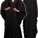SEAUR Women's Loose Kaftan Turkish Dress Caftan Maxi Dresses Swimsuit Cover Up Beachwear Loungewear (01 Black)