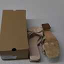 Womens Bow Dressy Low Heel Sandals Slides Summer Chunky Block Heeled Open Toe Mules Slip on Slippers Shoes (8, Beige)