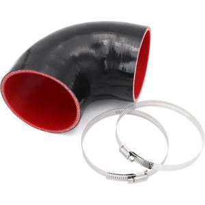 Taukealugs 90 Degree 4 inch(102mm) Elbow Coupler Hose,Length 4 in(102mm),4-Ply Reinforced with 2PCS Clamps for Turbo/Intercooler/Intake Piping Coupler
