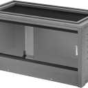 New Age Pet ECOFLEX 36" Mojave Reptile Lounge -Durable Wood Plastic Composite Habitat with Ventilation, Removable Glass Doors & Lock, Easy Assembly, for Tortoises, Snakes, Iguanas (Medium, Grey)