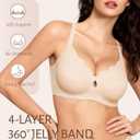Gailife Bras for Women No Underwire Jelly Bras Wave Wireless Bras Seamless Full Coverage Bralettes Everyday Bras (Beige, L)