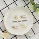 Gifts for Mom, Ceramic Jewelry Tray Ring Dish Mom Gifts, Valentines Day Christmas Mothers Day Birthday Gifts for Mom from Daughter Son