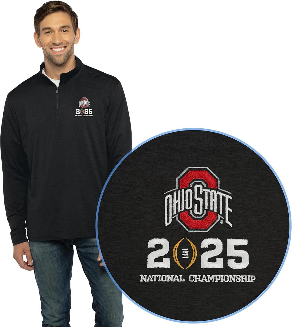 Vantage Apparel NCAA mens Ohio State Buckeyes National Championship Bound 1/4 Zip, 5X-Large, Black