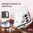 Goodon for Samsung Galaxy S23 Case Wallet - Flip Folio Leather Cover with Trendy Design, 3 Card Slots & Kickstand Function, Stylish Protective Phone Case for Women and Girls - White