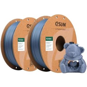 eSUN PLA Basic Filament 1.75mm, 1KG Spool (2.2 LBS) High Speed Printing 3D Printer PLA Filament, Designed for Fast Printing, Grey 2Pack