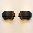 LightInTheBox Modern Wall Light, Black Indoor Wall Light Metal Wall Sconce for Home Theater, Staircase, Basement, Bedroom (2PCS)