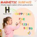 Magnetic Wall Decal 40x32 Inch Milk Tea Color Magnetic Wall Decal Arch Chalkboard with Multiple Accessories for Home Playroom and Classroom